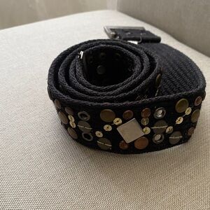 Black Vintage Canvas Belt